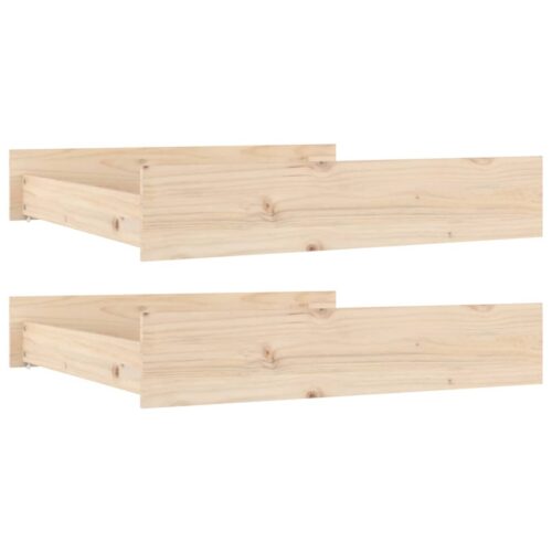 Bed Drawers 2 pcs Solid Wood Pine - Image 10