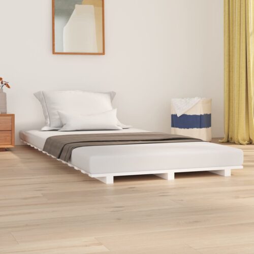 Bed Frame White 90x190cm Solid Wood Pine - Image 2