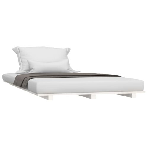 Bed Frame White 90x190cm Solid Wood Pine - Image 3