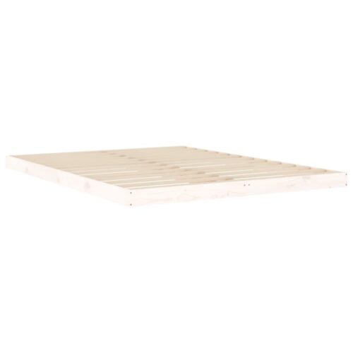 Bed Frame White 150x200cm Solid Wood Pine - Image 4
