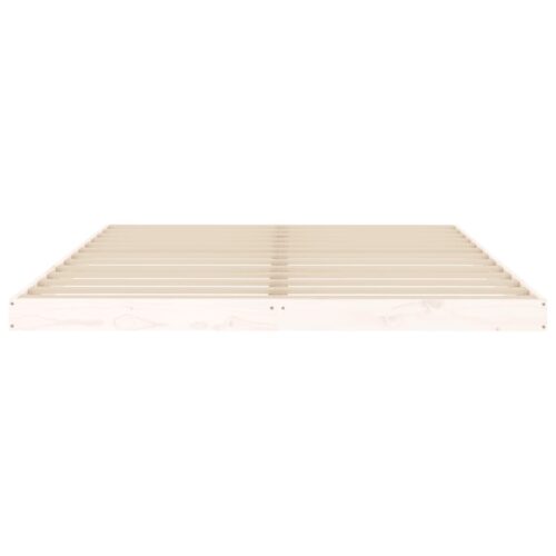 Bed Frame White 150x200cm Solid Wood Pine - Image 5