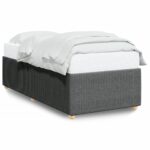 Bed Frame Dark Grey 90x190cm Fabric