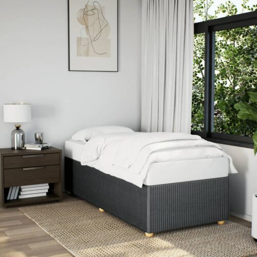 Bed Frame Dark Grey 90x190cm Fabric - Image 2