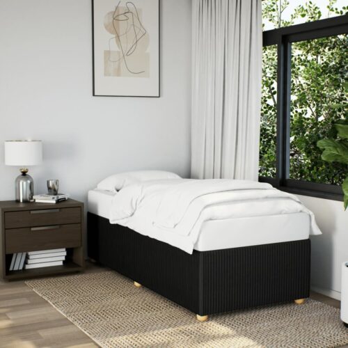 Bed Frame Black 90x190cm Fabric - Image 2