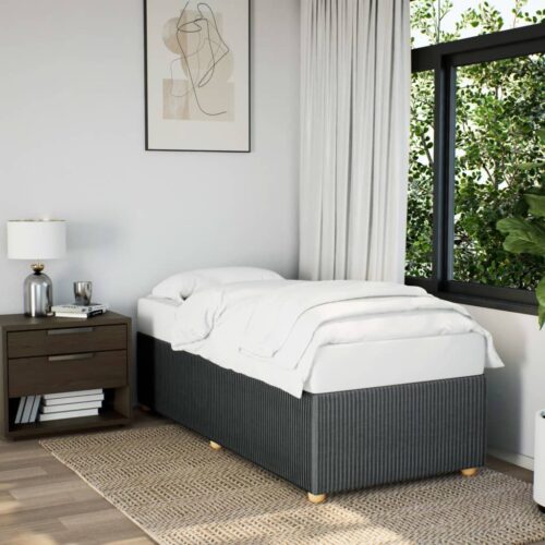 Bed Frame Dark Grey 90x190cm Fabric - Image 2