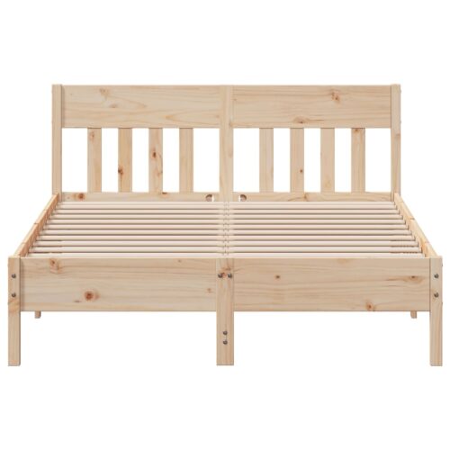 Bed Frame 135x190cm Solid Wood Pine - Image 4