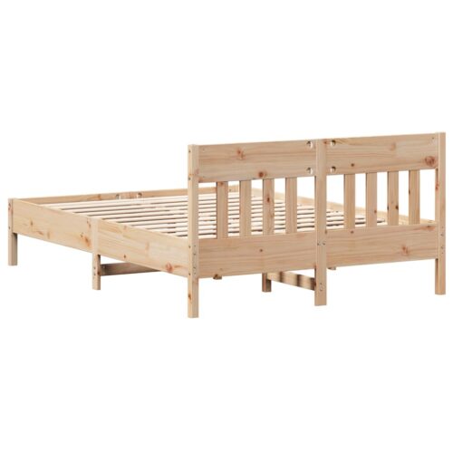 Bed Frame 135x190cm Solid Wood Pine - Image 6