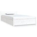 Bed Frame with Drawers White 90x190cm