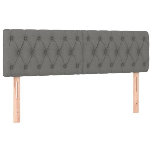Headboards 2pcs Dark Grey 72x7x78/88cm Fabric