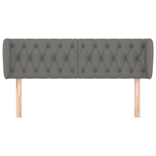 Headboard with Ears Dark Grey 147x23x78/88cm Fabric - Image 3