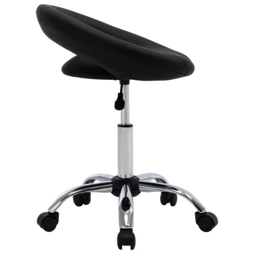Swivel Dining Chair Black Faux Leather - Image 3