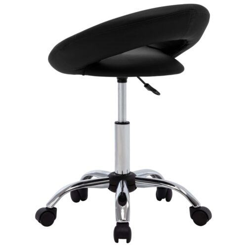 Swivel Dining Chair Black Faux Leather - Image 4