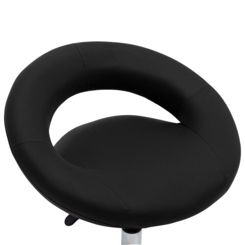 Swivel Dining Chair Black Faux Leather - Image 6