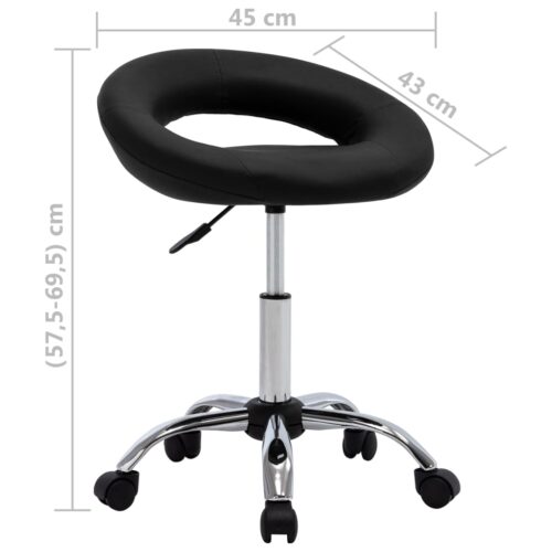 Swivel Dining Chair Black Faux Leather - Image 7