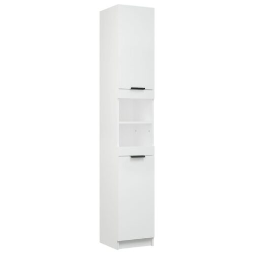 Bathroom Cabinet White 32x34x188.5cm Engineered Wood - Image 13