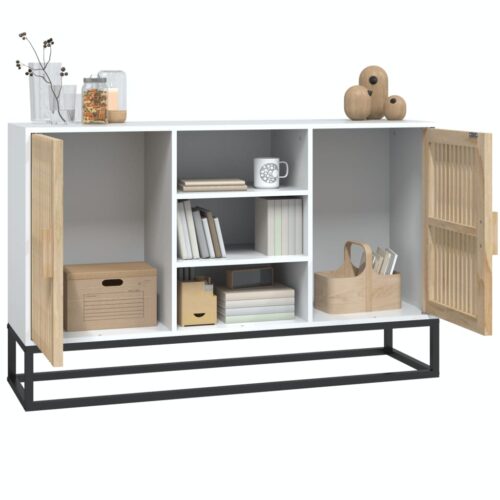 Sideboard White 105x30x65cm Engineered Wood - Image 4