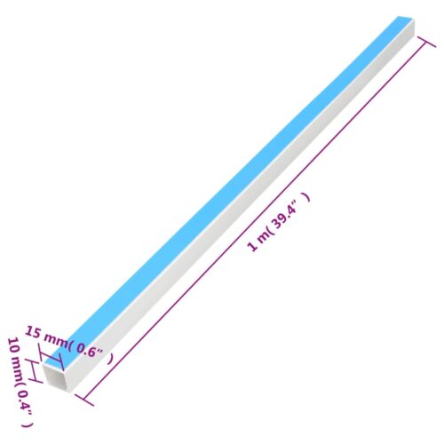 Cable Trunking Self-Adhesive 15x10mm 10M PVC Cord Cover Ducting Management - Image 8