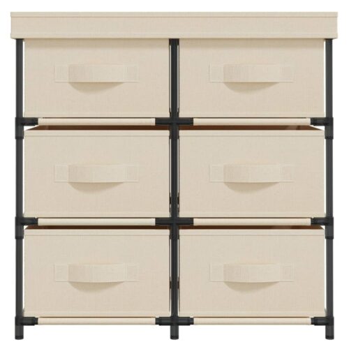 Storage Cabinet with 6 Drawers 55x29x55cm Cream Steel - Image 3