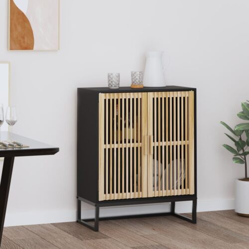 Sideboard Black 60x30x75cm Engineered Wood - Image 2