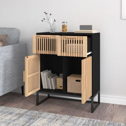 Sideboard Black 60x30x75cm Engineered Wood - Image 3