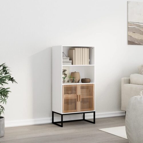 Highboard White 60x35x125cm Engineered Wood - Image 2