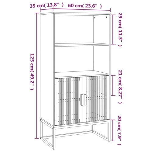 Highboard White 60x35x125cm Engineered Wood - Image 7
