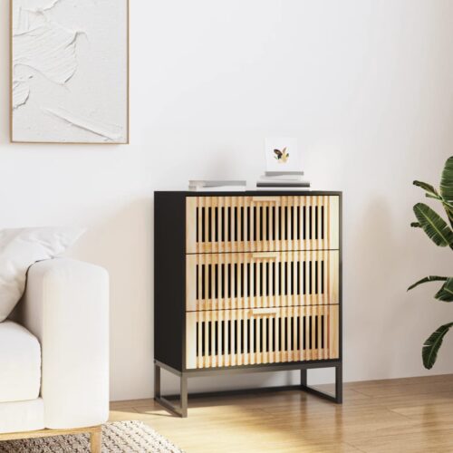 Sideboard Black 60x30x75cm Engineered Wood - Image 2