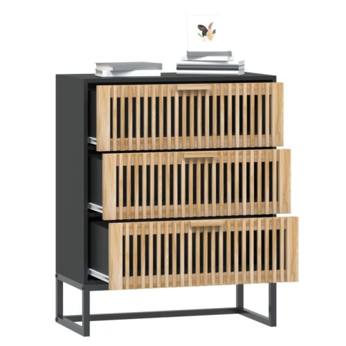 Sideboard Black 60x30x75cm Engineered Wood - Image 3