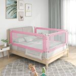 Toddler Safety Bed Rail Pink 90x25cm Fabric