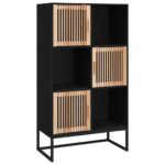 Highboard Black 70x35x125cm Engineered Wood