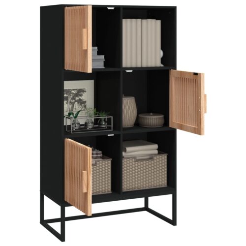 Highboard Black 70x35x125cm Engineered Wood - Image 3