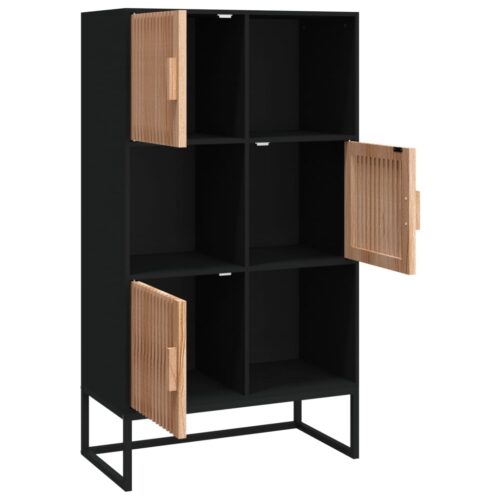 Highboard Black 70x35x125cm Engineered Wood - Image 4