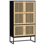 Highboard Black 70x35x125cm Engineered Wood