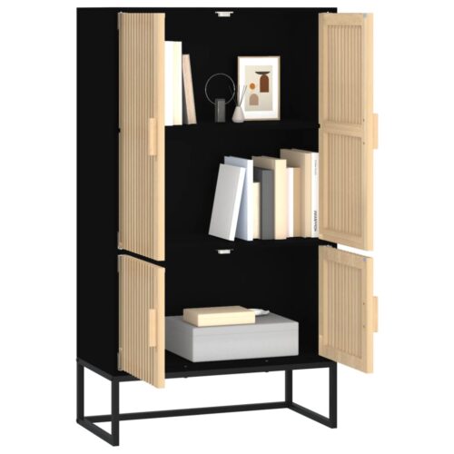 Highboard Black 70x35x125cm Engineered Wood - Image 3