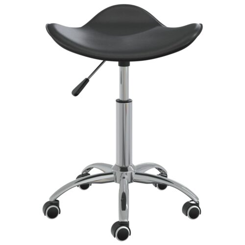 Salon Spa Stool Black Faux Leather - Image 2