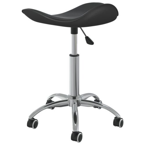 Salon Spa Stool Black Faux Leather - Image 4