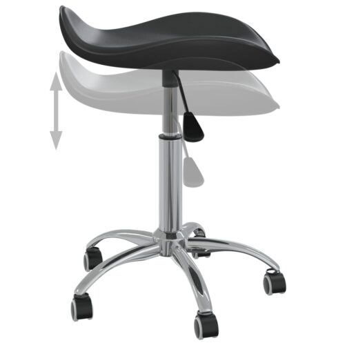 Salon Spa Stool Black Faux Leather - Image 5