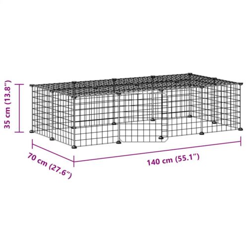 20-Panel Pet Cage with Door Black 35x35cm Steel - Image 4