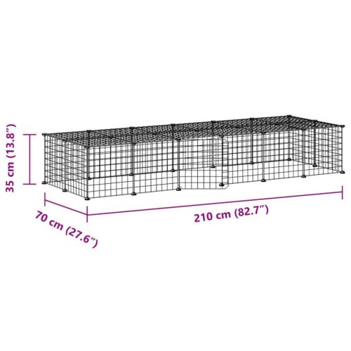 28-Panel Pet Cage with Door Black 35x35cm Steel - Image 4
