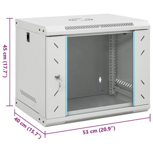 9U Wall Mounted Network Cabinet 19" IP20 53x40x45cm - Image 8