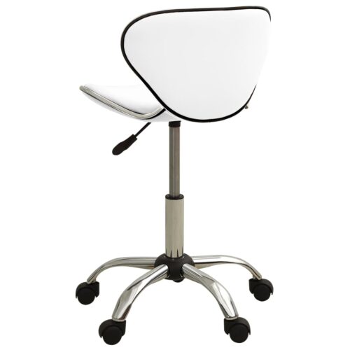 Salon Spa Stool White Faux Leather - Image 4