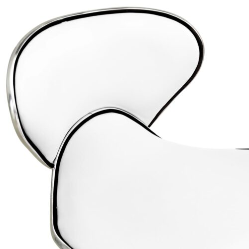 Salon Spa Stool White Faux Leather - Image 5
