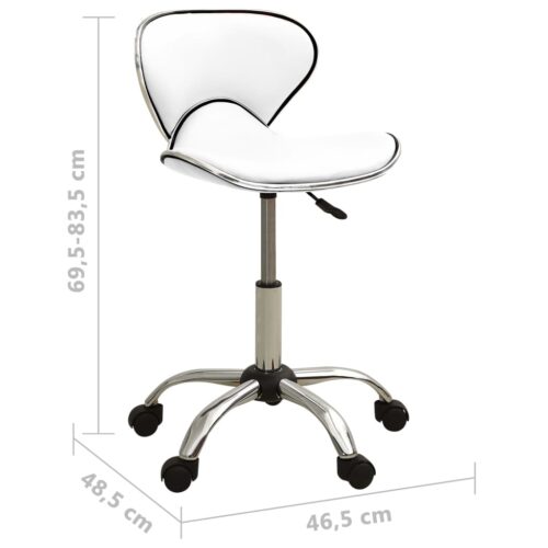 Salon Spa Stool White Faux Leather - Image 6
