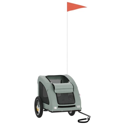 Pet Bike Trailer Grey Oxford Fabric Iron - Image 3