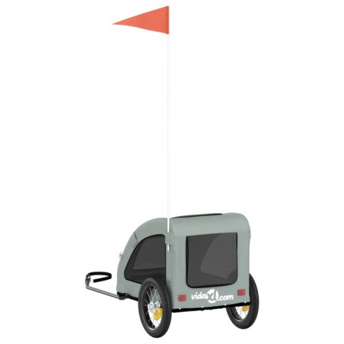 Pet Bike Trailer Grey Oxford Fabric Iron - Image 8