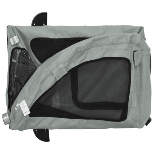 Pet Bike Trailer Grey Oxford Fabric Iron - Image 9