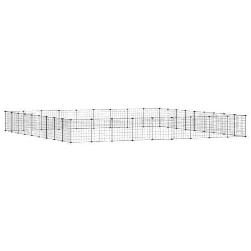 36-Panel Pet Cage with Door Black 35x35cm Steel - Image 2