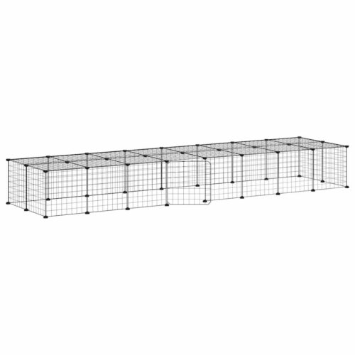 36-Panel Pet Cage with Door Black 35x35cm Steel - Image 2