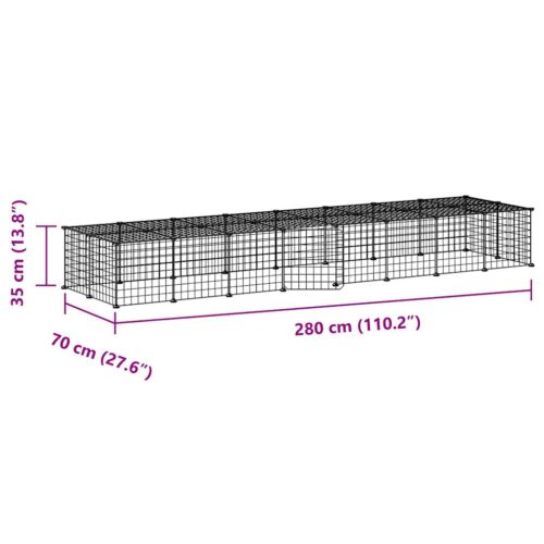 36-Panel Pet Cage with Door Black 35x35cm Steel - Image 4
