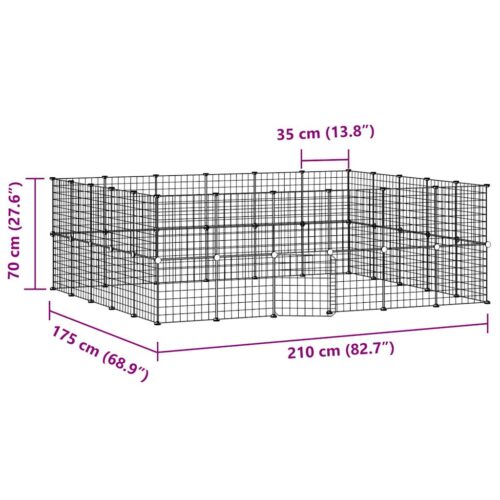 44-Panel Pet Cage with Door Black 35x35cm Steel - Image 4